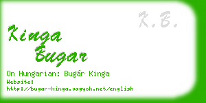 kinga bugar business card