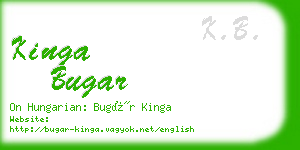 kinga bugar business card